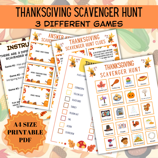 Hosting Thanksgiving? Ultimate Thanksgiving Day Family Fun Scavenger Hunt - Print Now