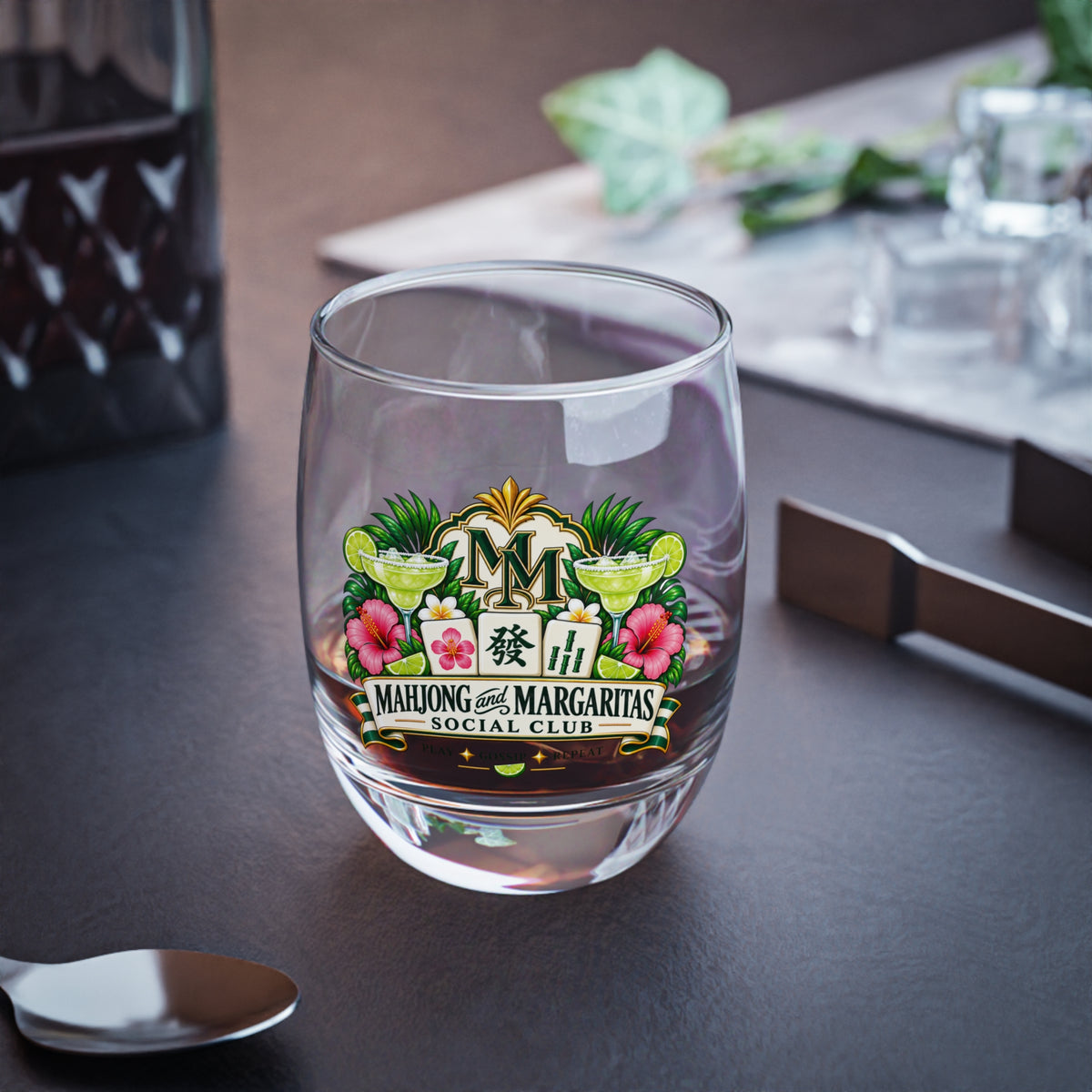 Mahjong & Margaritas Social Club 6 oz Cocktail Glass