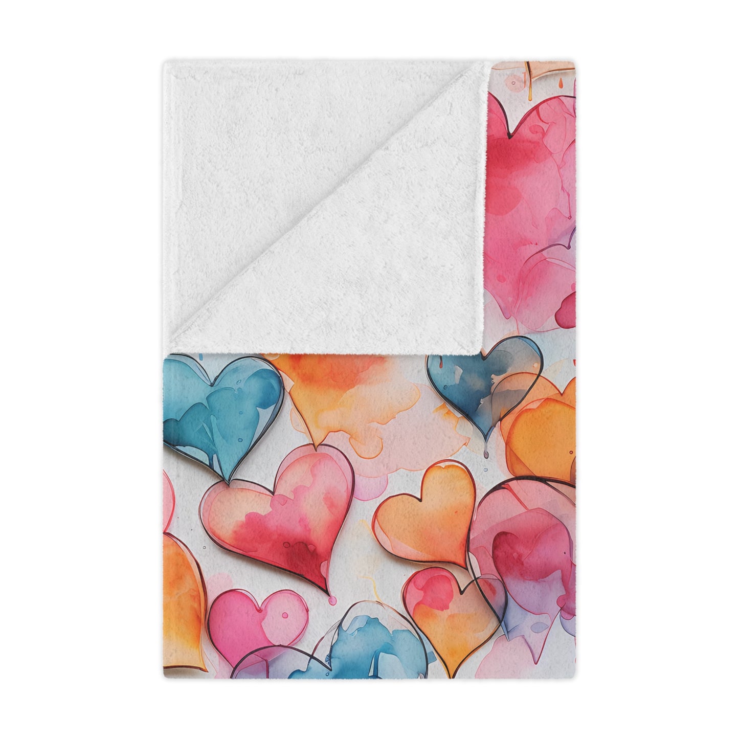 Valentine's Day Blanket for your Loved One! Watercolor Painted Heart Design - High Quality Microfiber Blanket - 3 Sizes Available