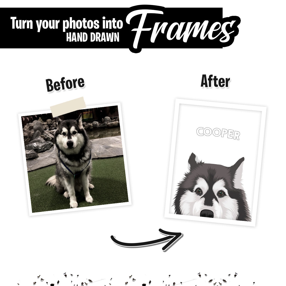 Custom Dog Peek Portraits - Upload your photo