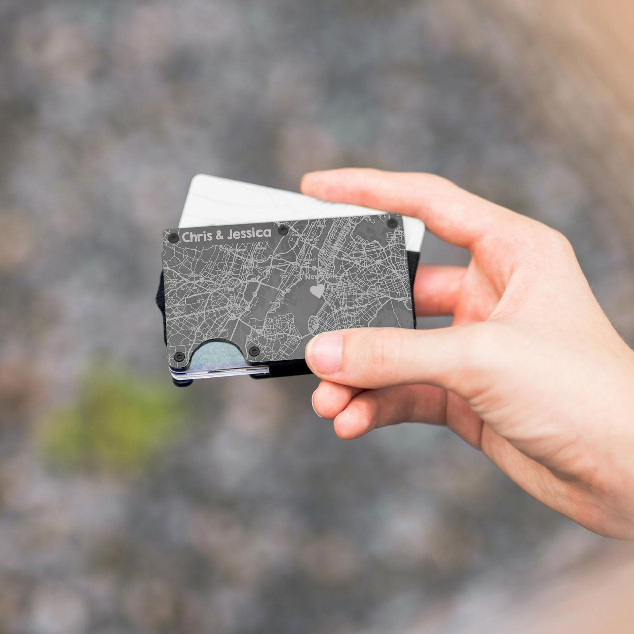 Custom "Where we Met" Minimalist Wallet - Amazing Anniversary Gift