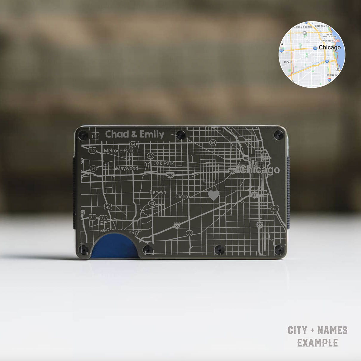 Custom "Where we Met" Minimalist Wallet - Amazing Anniversary Gift