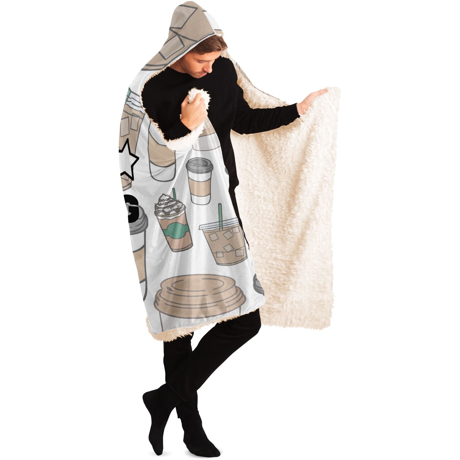 adulting with coffee hooded blanket for man graudation gift