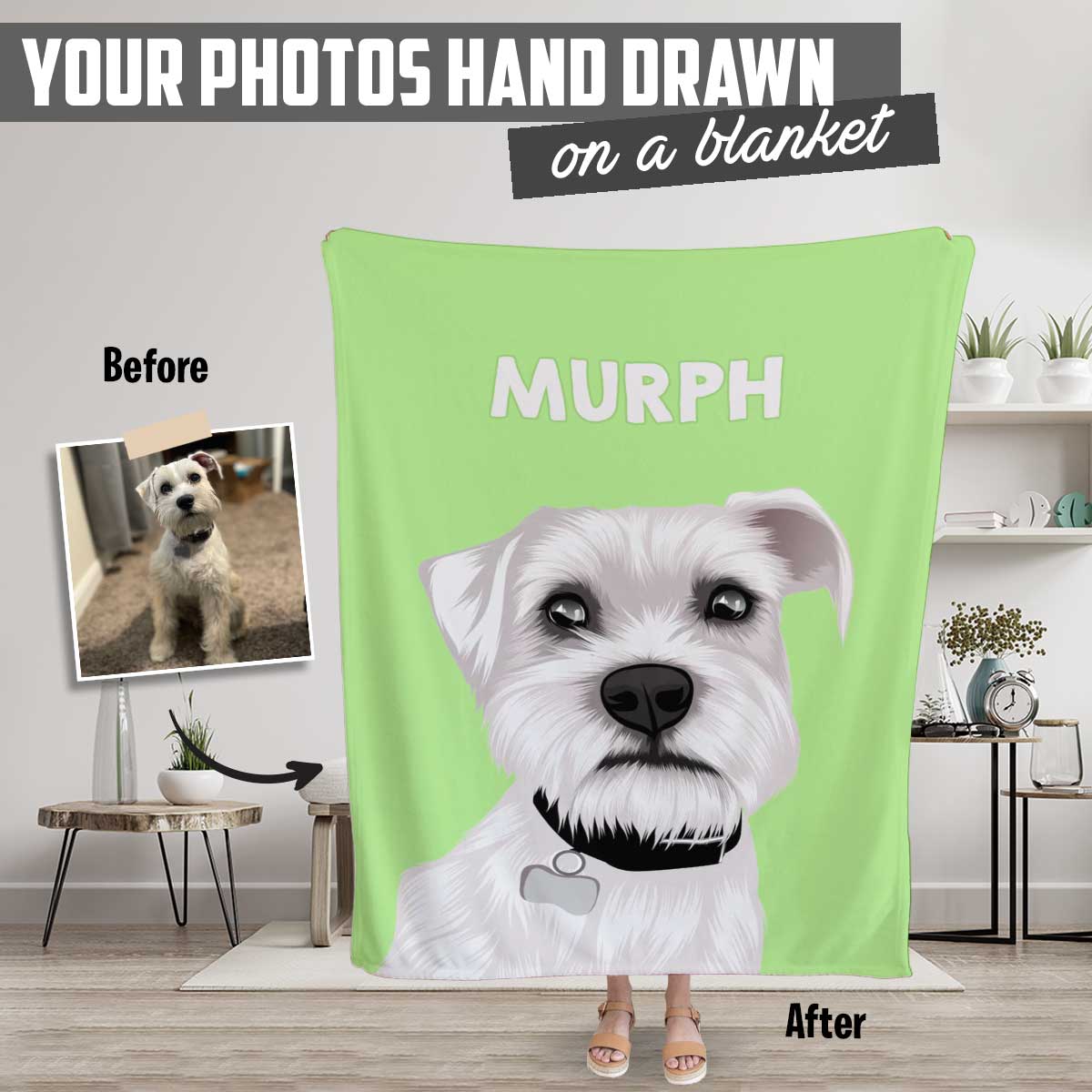 Custom Dog Portrait Blanket: Wrap Yourself in Pet Love!