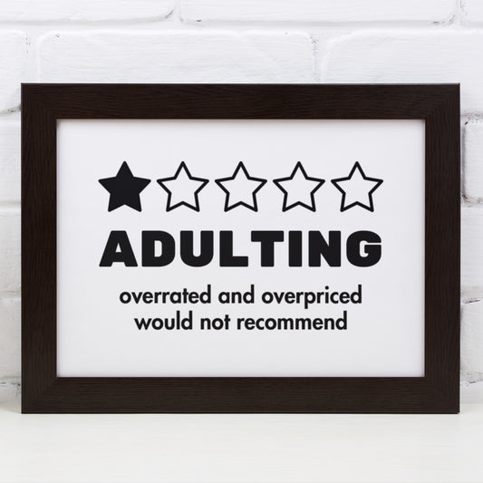 adulting is hard wall art