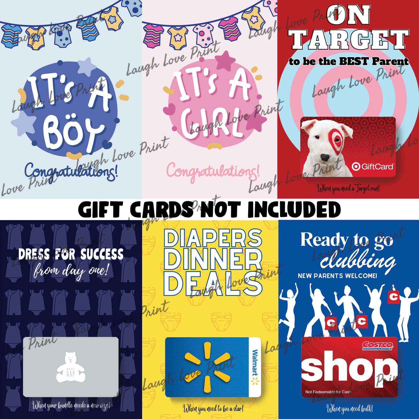 New Baby Gift Card Booklet - Excellent for Baby Shower Gift or New Parents - INSTANT Printable Download