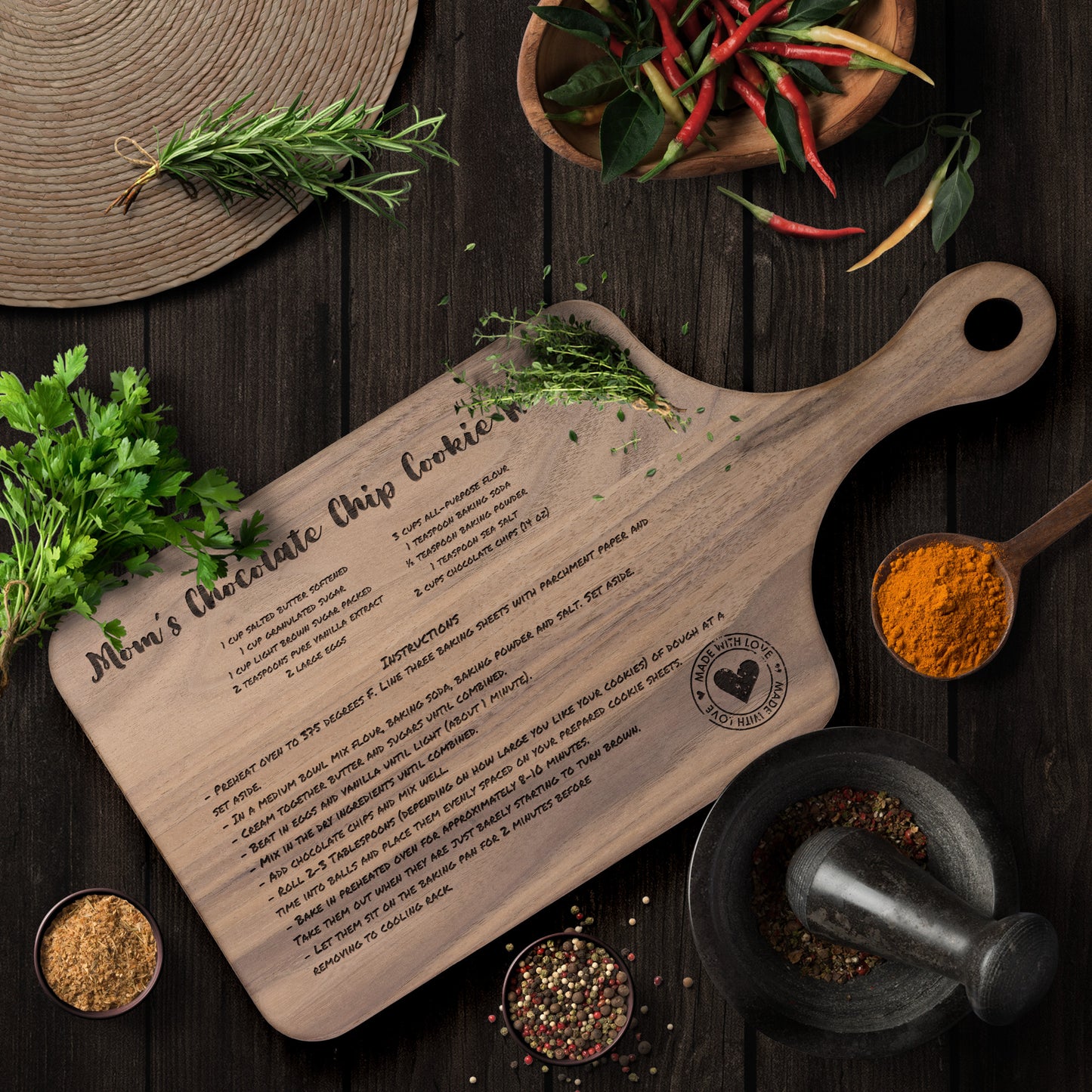 Custom Recipe Wood Cutting Board - Perfect Family Gift