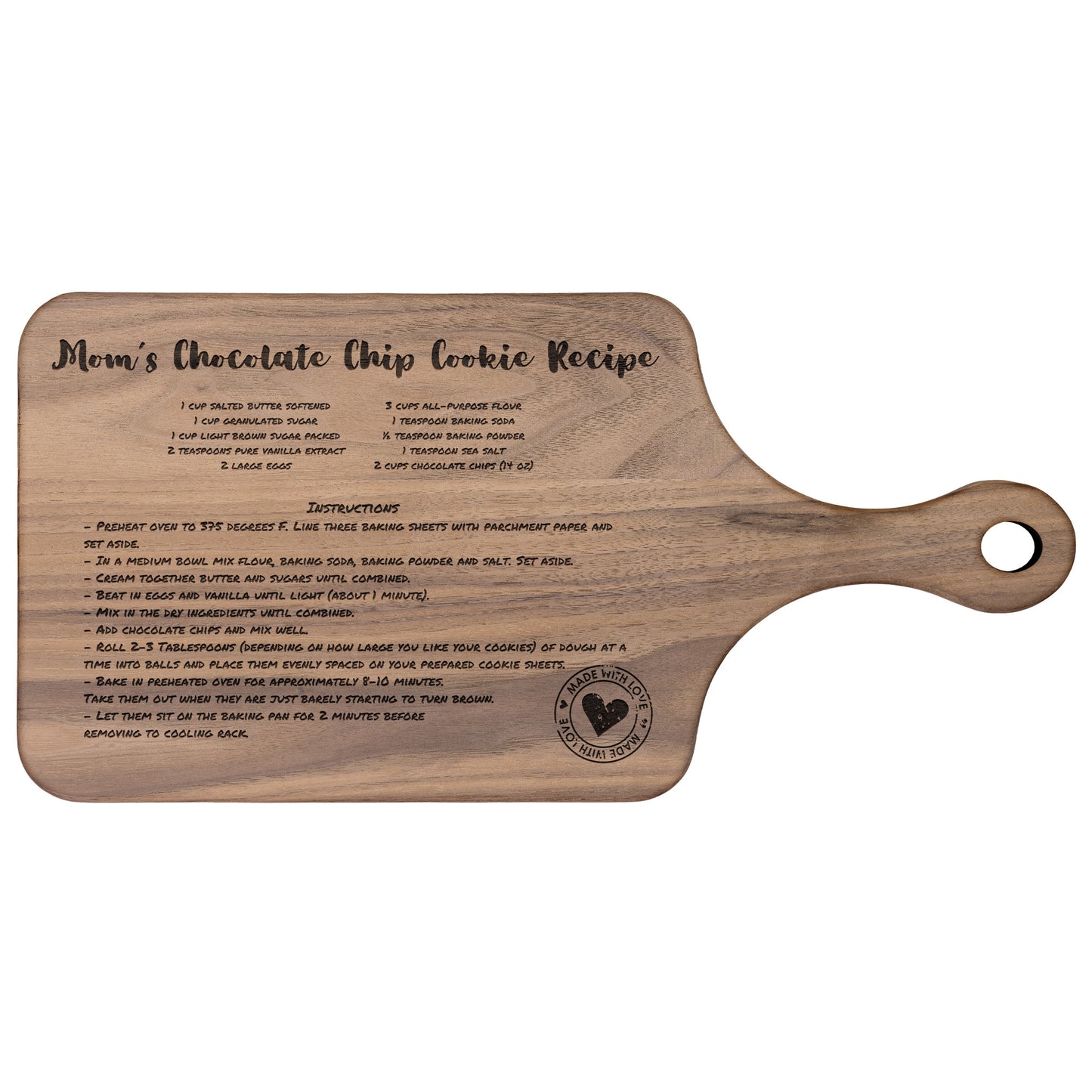 Custom Recipe Wood Cutting Board - Perfect Family Gift