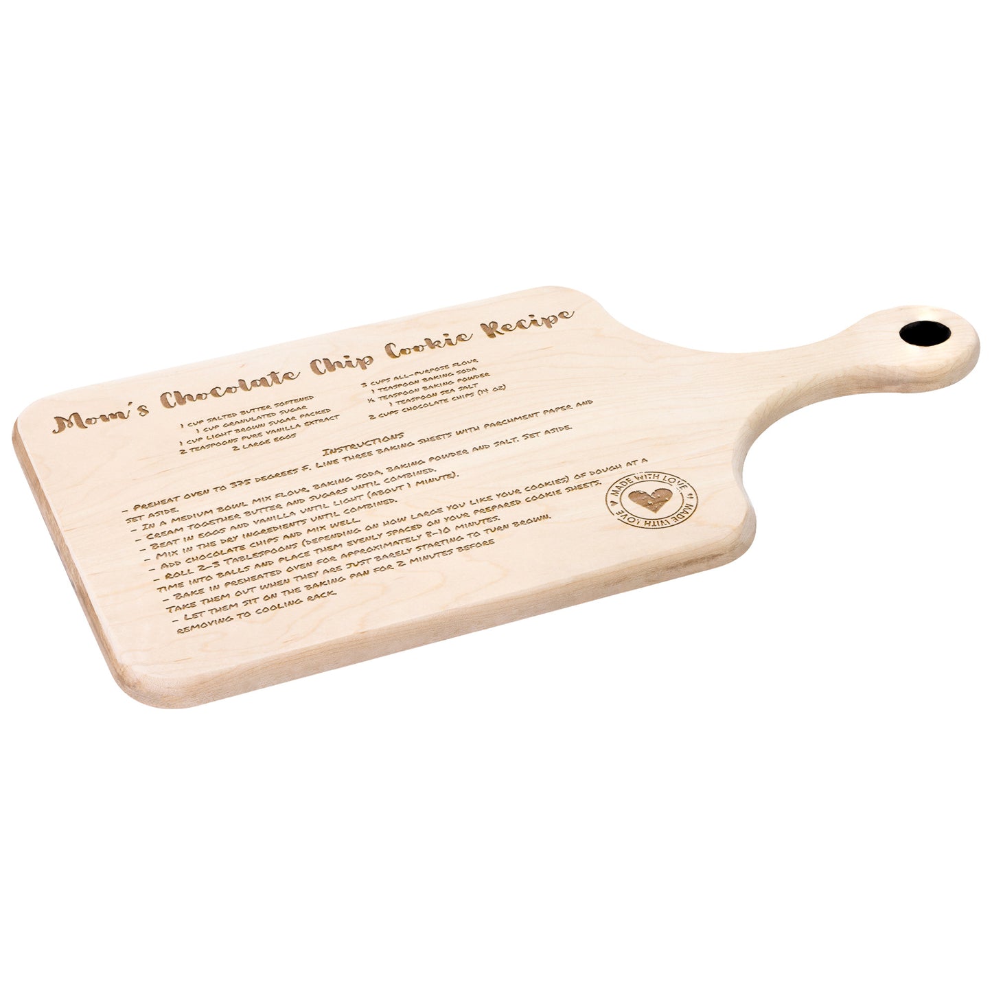 Custom Recipe Wood Cutting Board - Perfect Family Gift