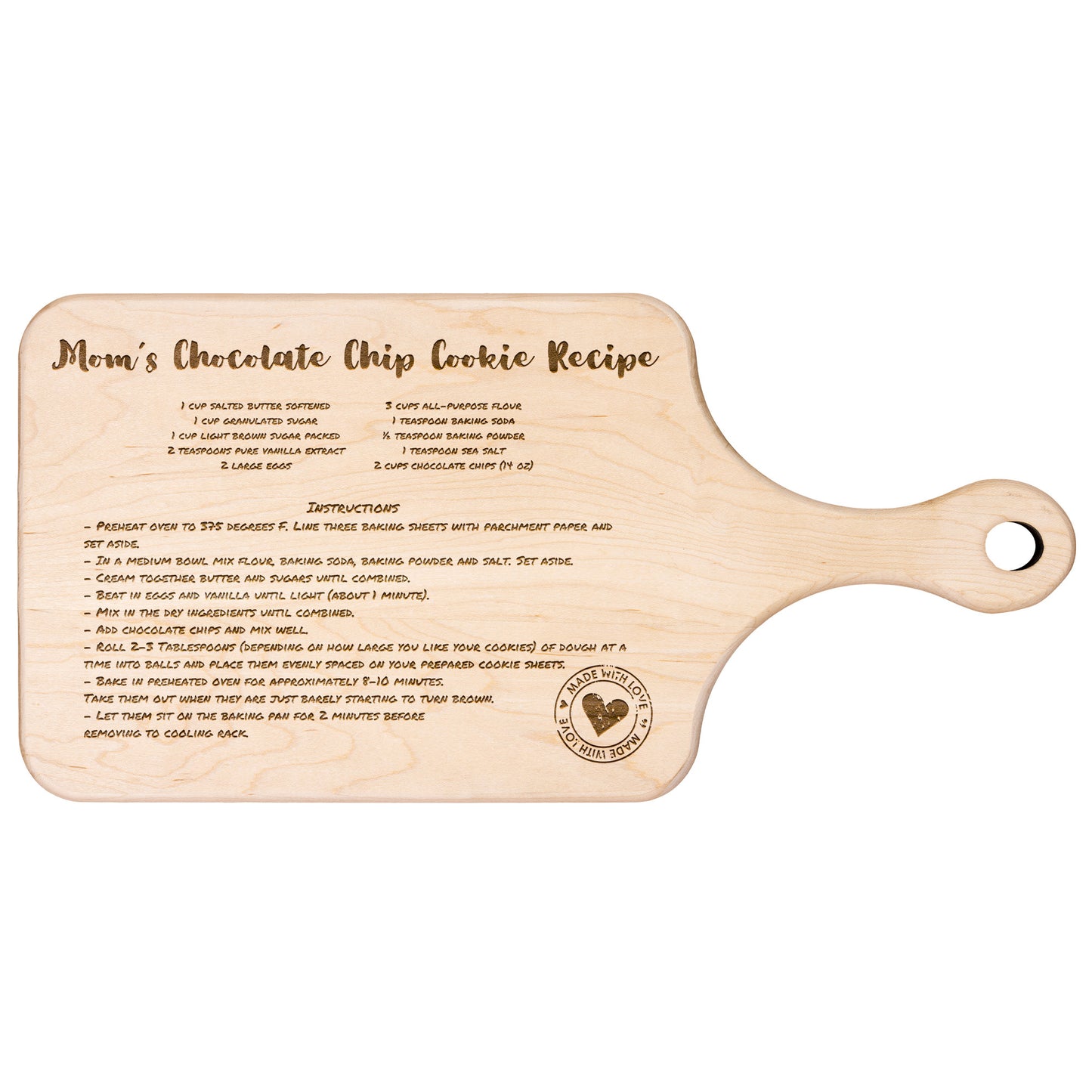 Custom Recipe Wood Cutting Board - Perfect Family Gift