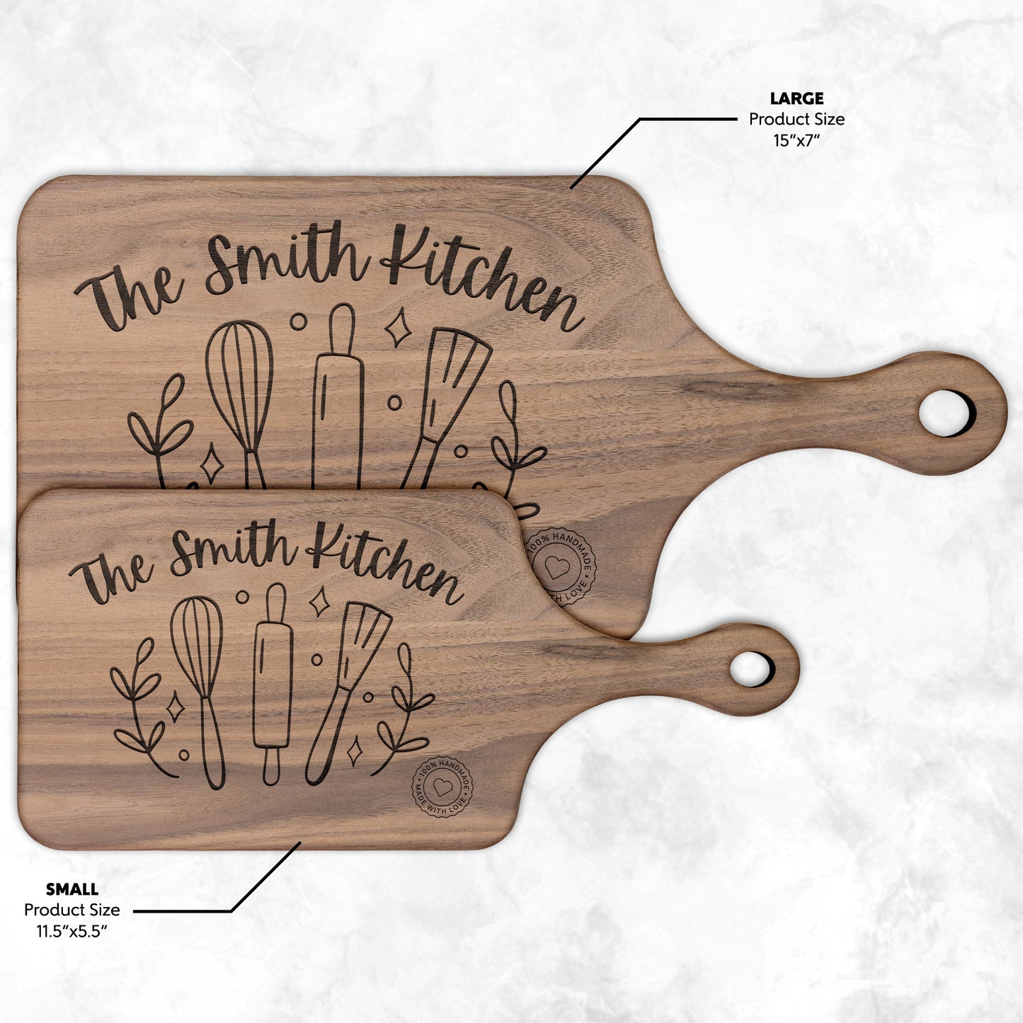 Custom Wood Cutting Board with your family name - Perfect housewarming gift!