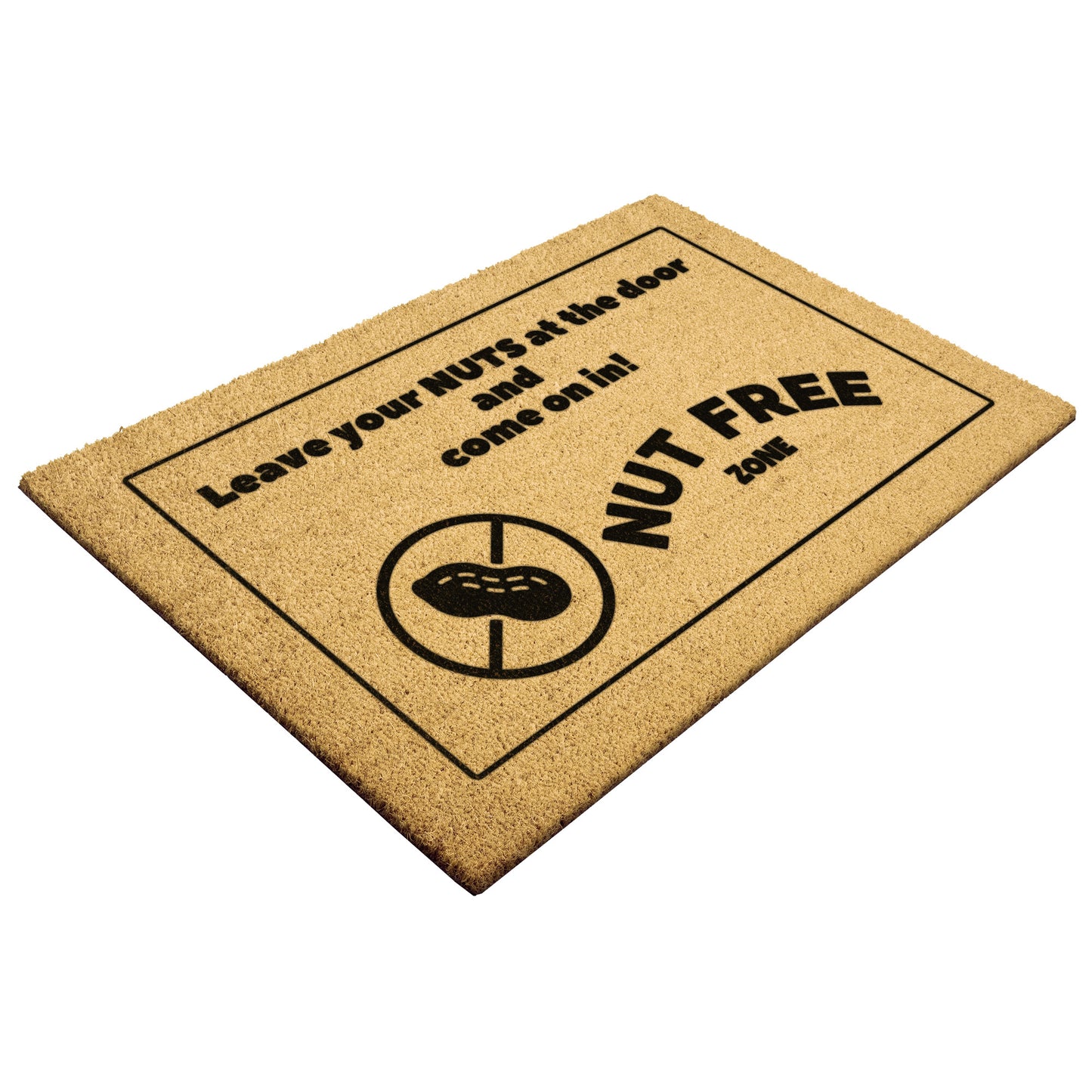 Funny Front Door Mat for Nut Free Allergy Homes
