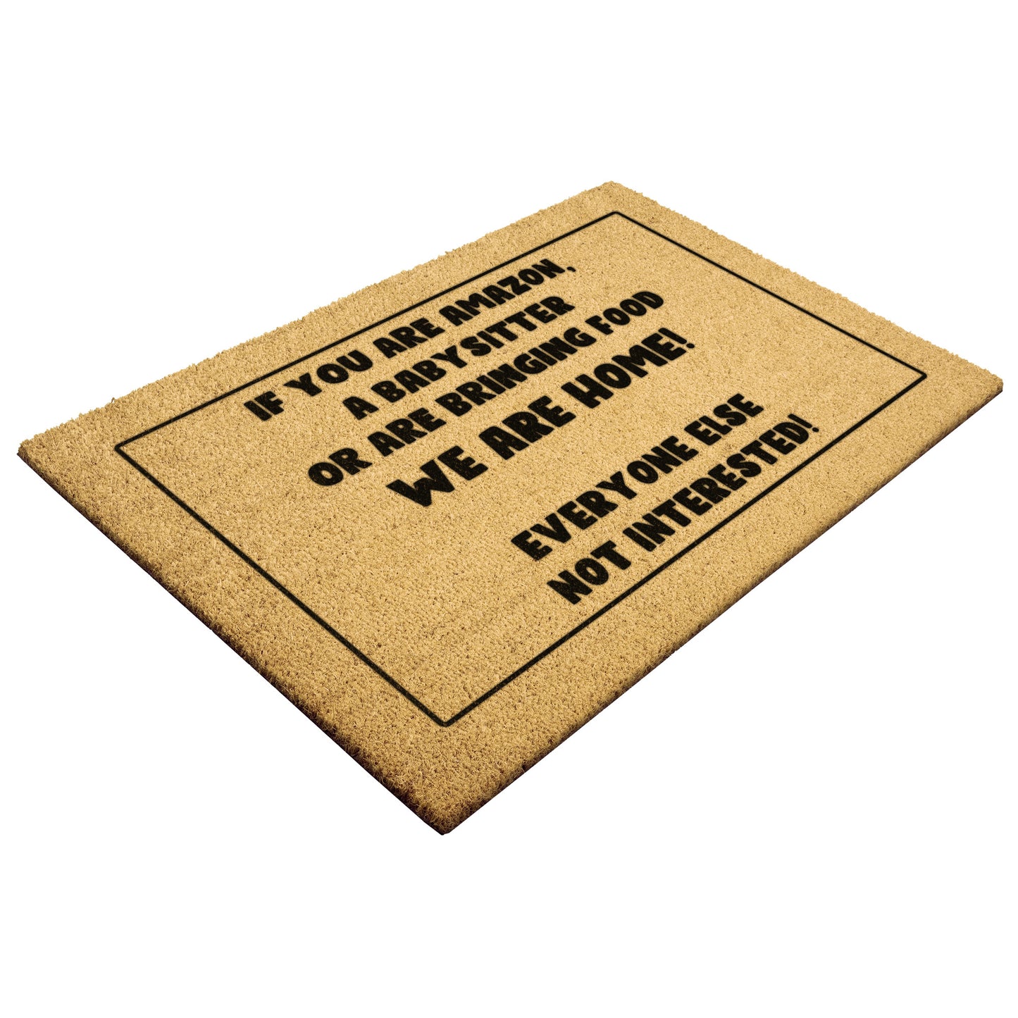 Funny Welcome Doormat - Perfect for busy families who love Amazon, Babysitters and Food Deliveries!