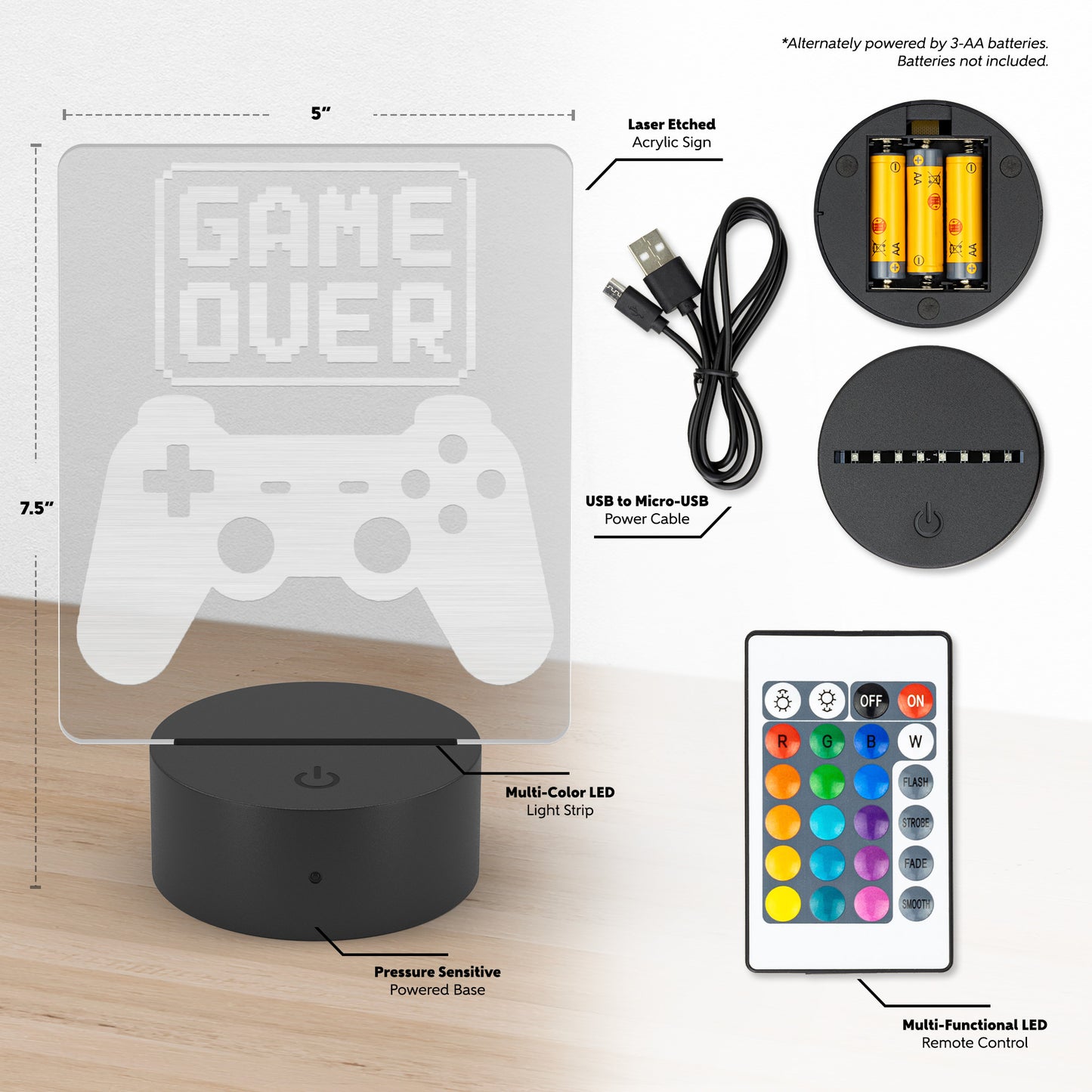 LED Sign - GAME OVER - Perfect gift for the Geeky Gamer in your life