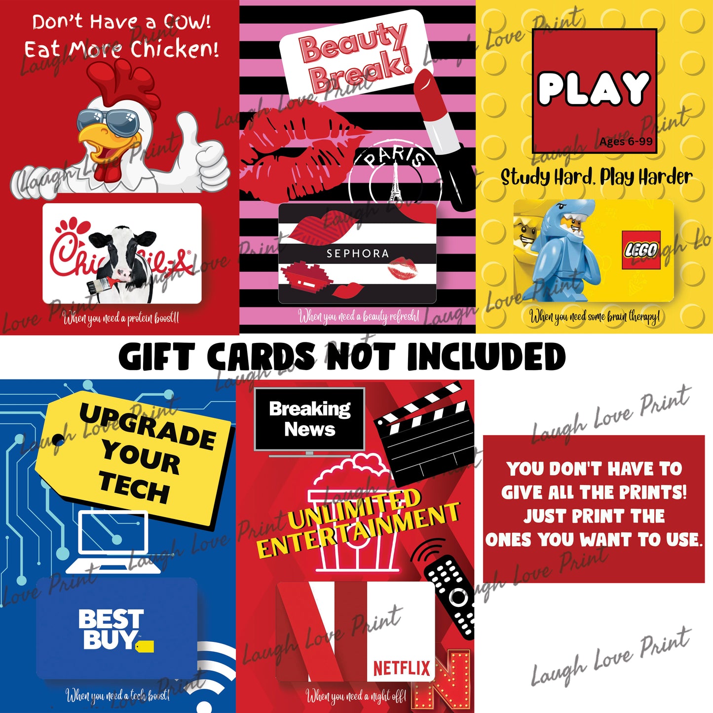 Graduation Gift Card Booklet - Excellent Gift for a College Grad or High School Graduation Gift INSTANT Printable Download