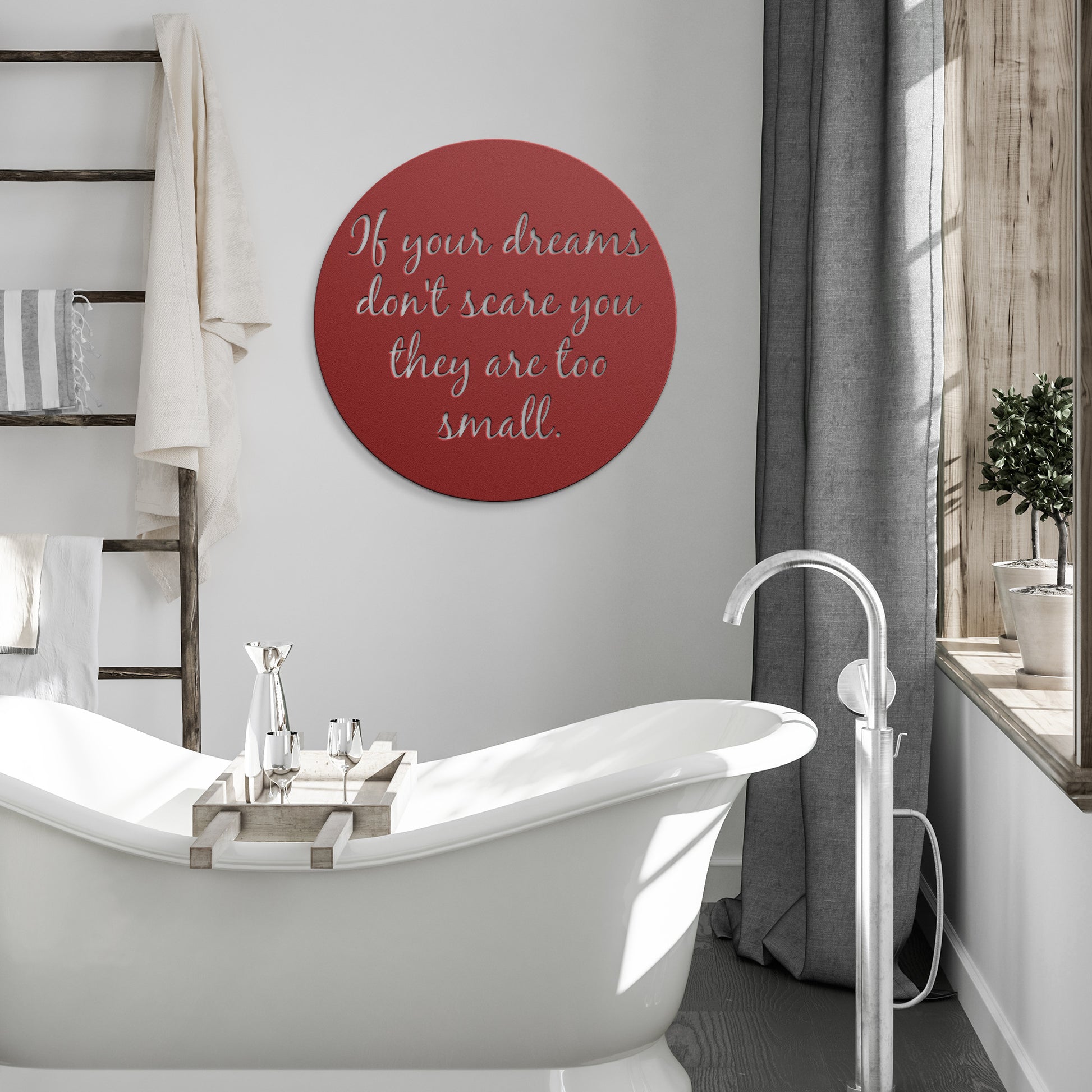 inspirational metal wall sign