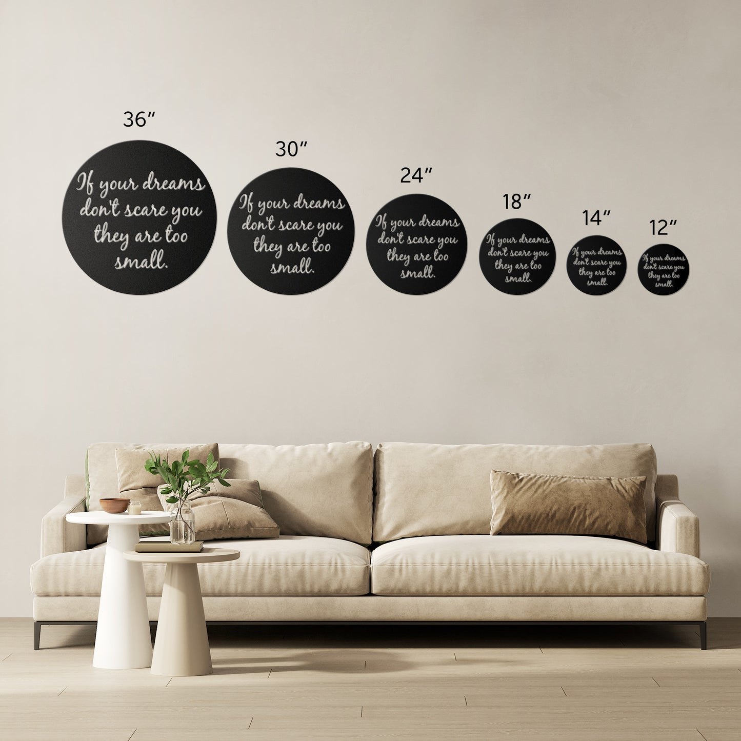 metal wall signs dream big sizes