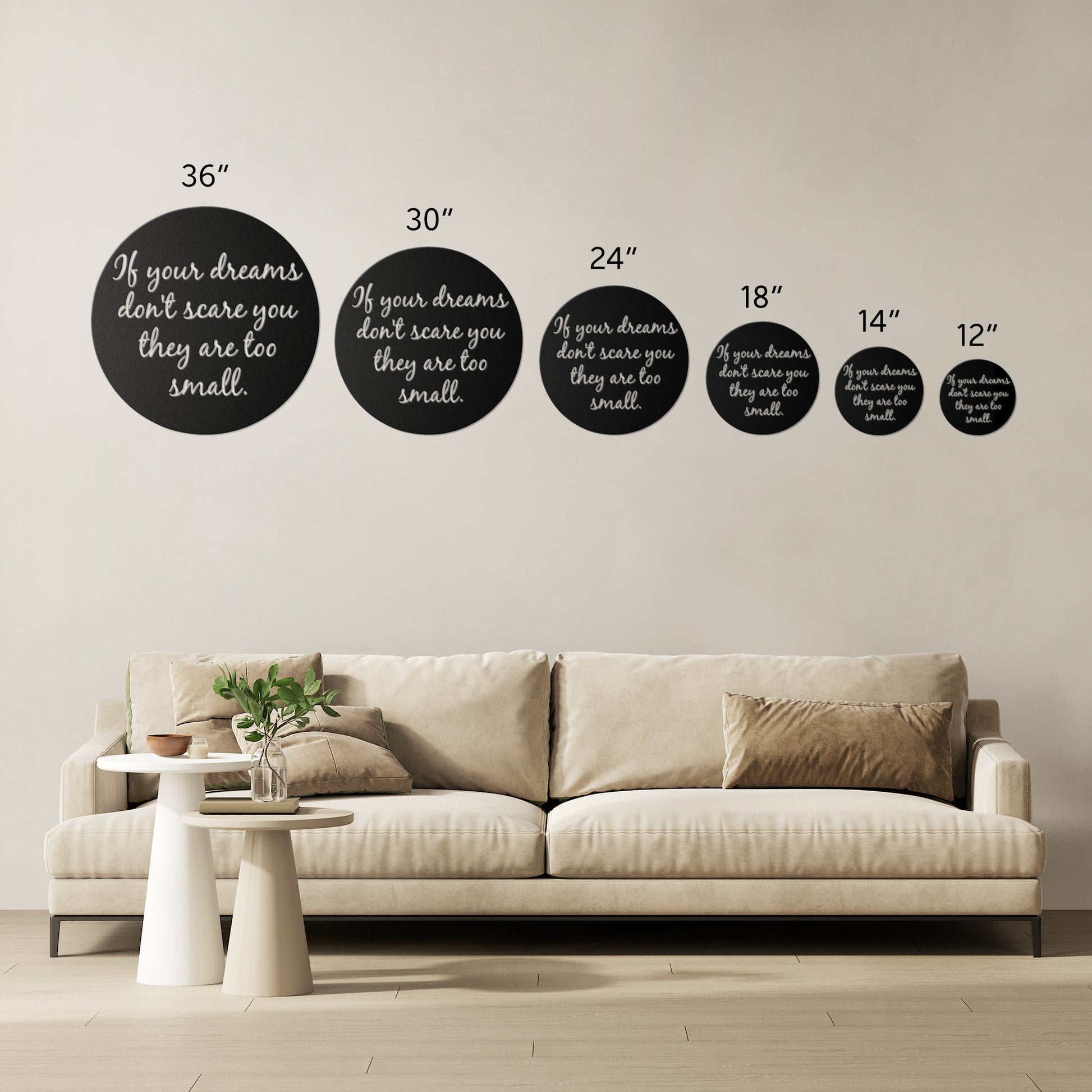 metal wall signs dream big sizes
