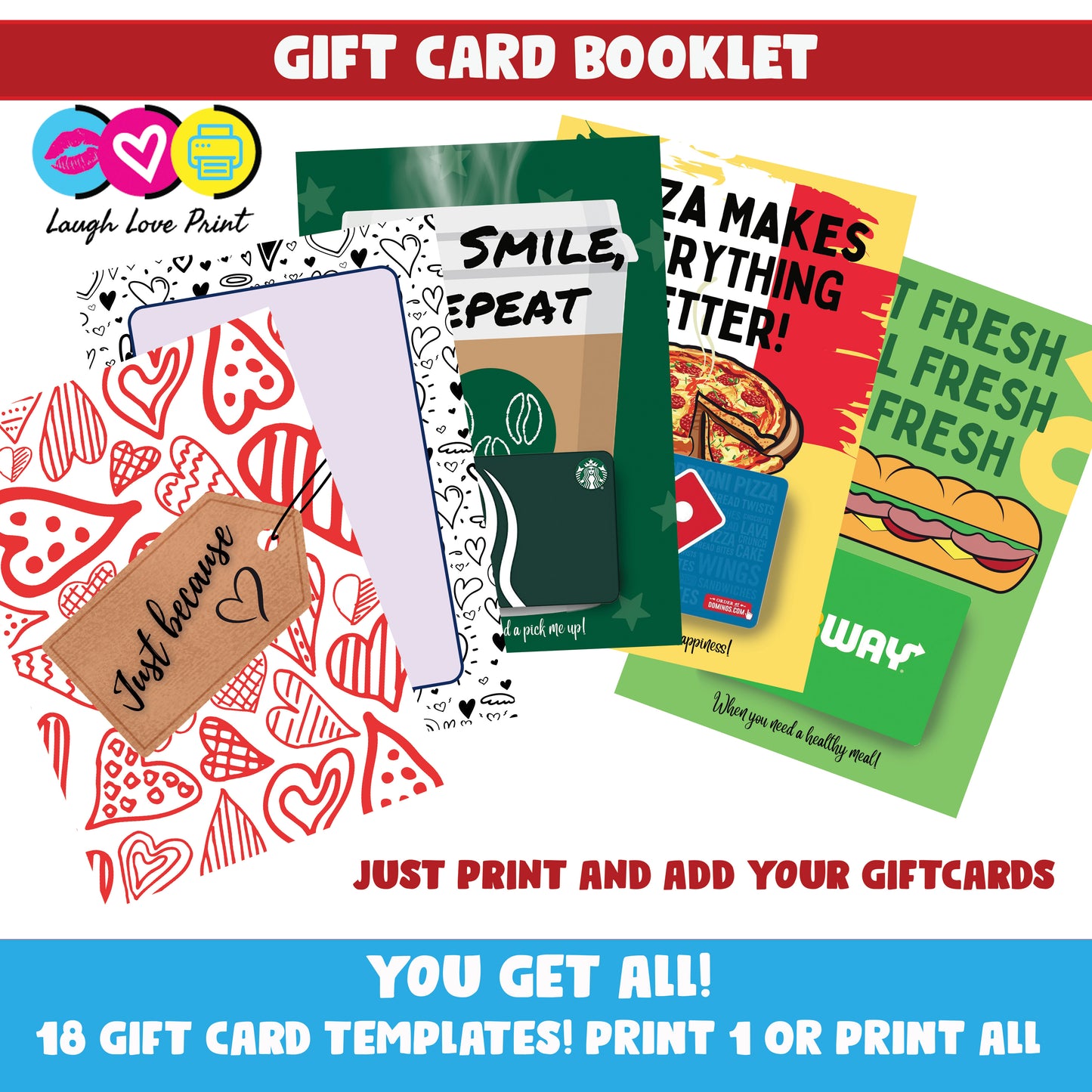 Valentine's Gift Card Booklet - Excellent Gift for a Boyfriend, Husband, Friend... Printable Instant Download Gift - Best Gift Coupon Book