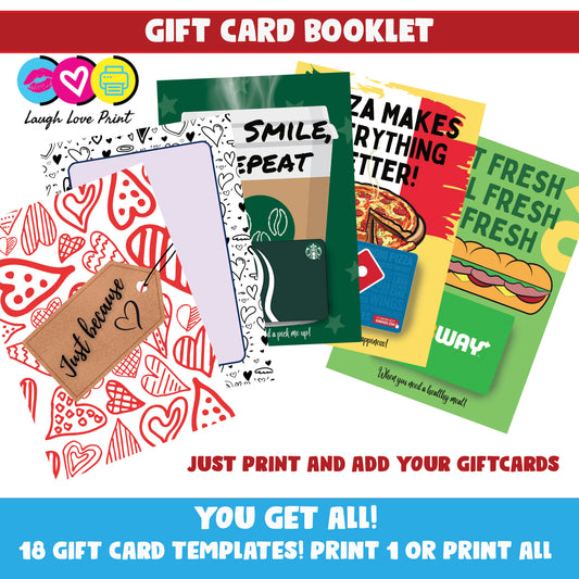 Valentine's Gift Card Booklet - Excellent Gift for a Boyfriend, Husband, Friend... Printable Instant Download Gift - Best Gift Coupon Book