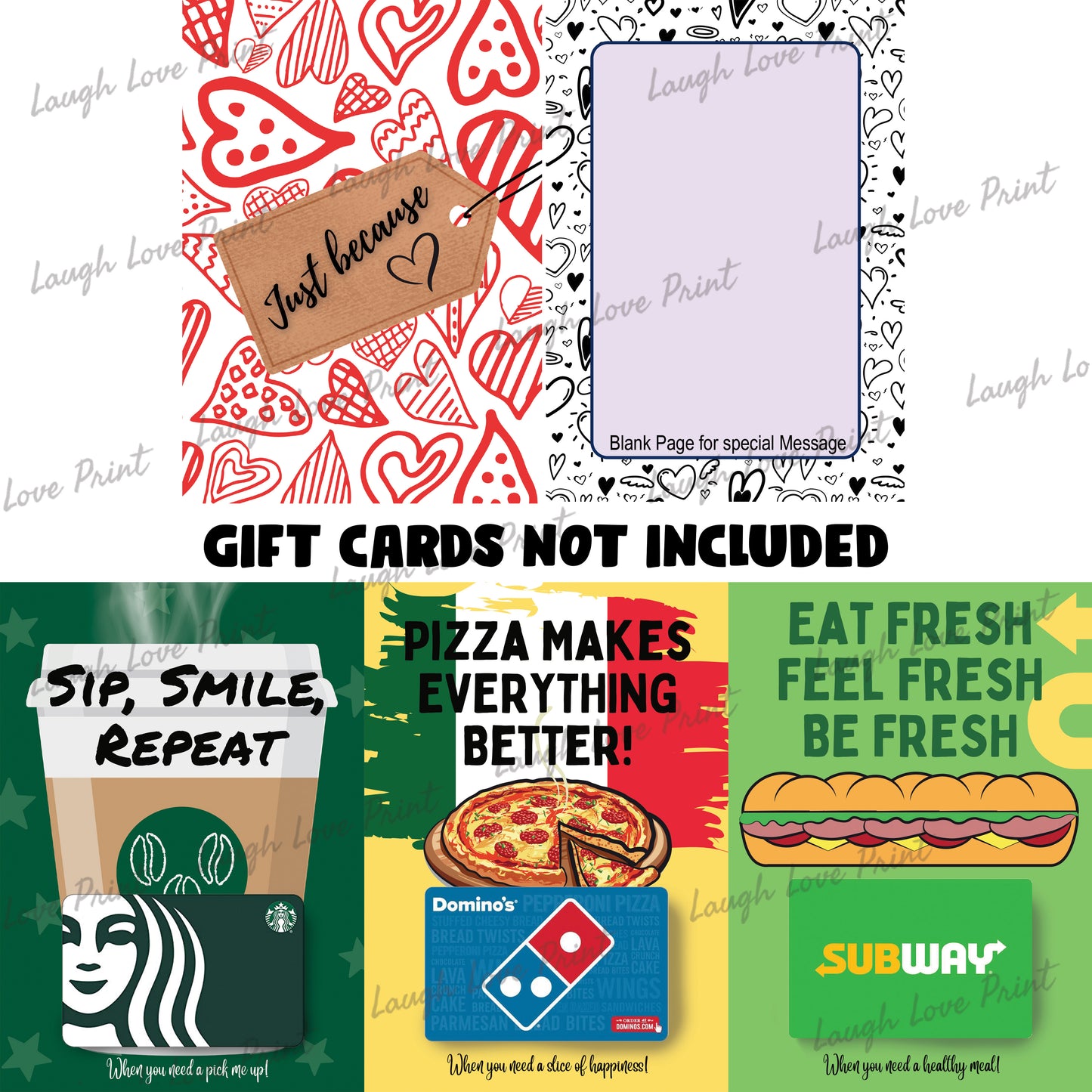 Valentine's Gift Card Booklet - Excellent Gift for a Boyfriend, Husband, Friend... Printable Instant Download Gift - Best Gift Coupon Book