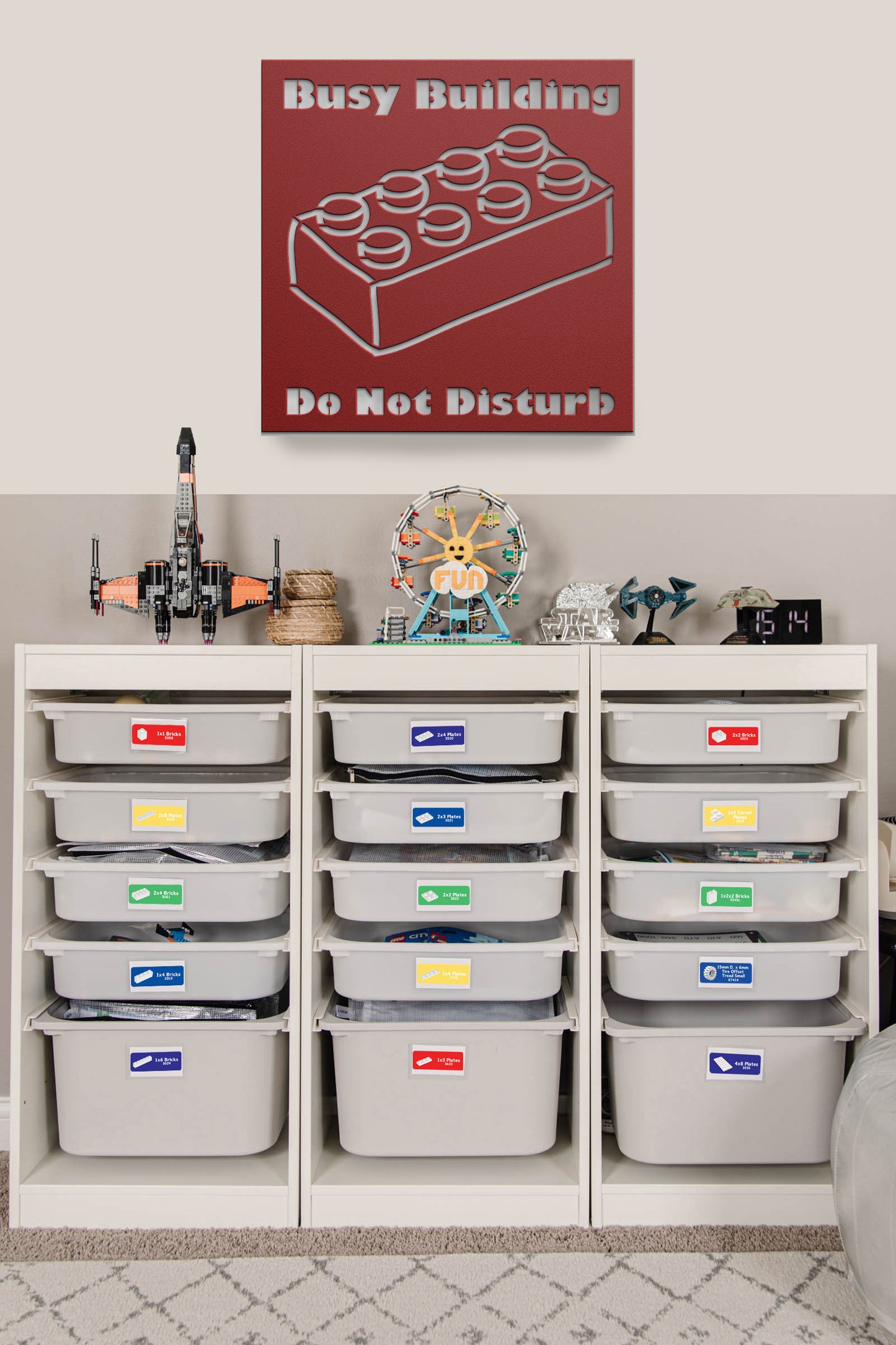 Busy Building Toy Room Metal Sign - Playroom Signage - Wall Decor