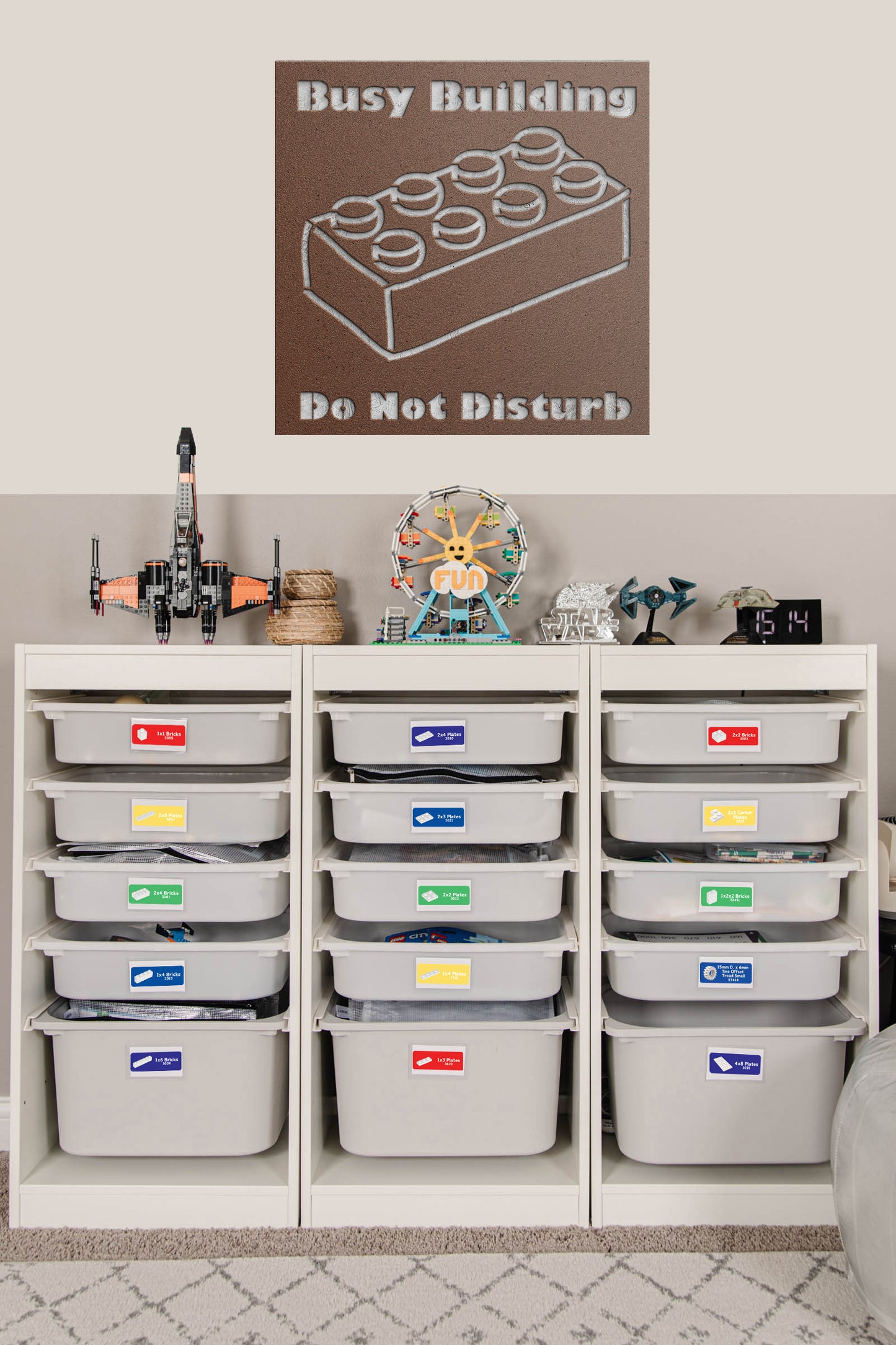 Busy Building Toy Room Metal Sign - Playroom Signage - Wall Decor