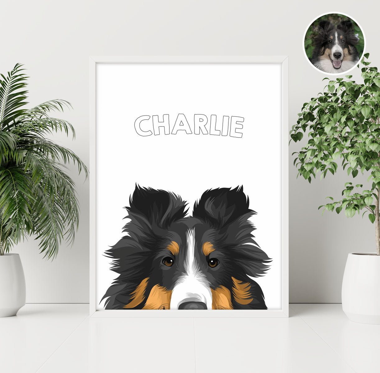 Custom Dog Peek Portraits - Upload your photo