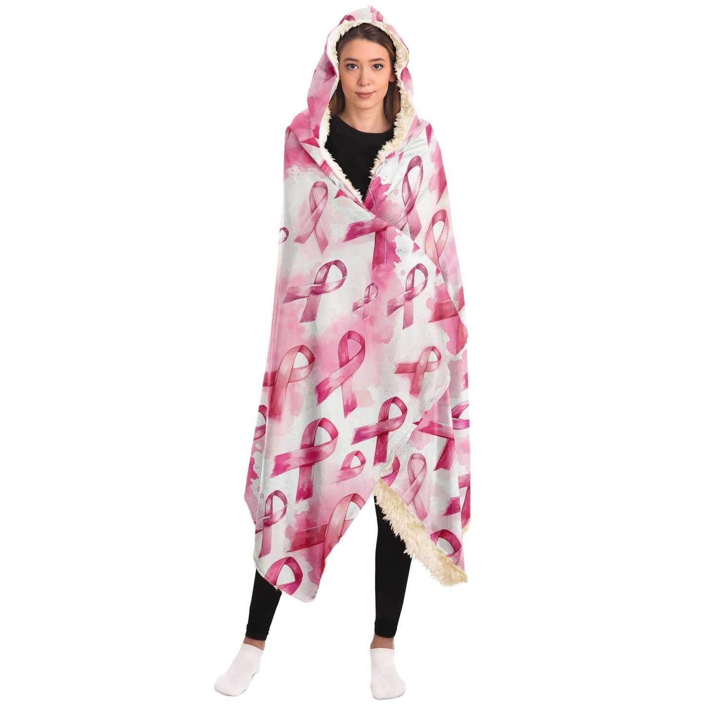 Breast Cancer Awareness I am a Fighter Hooded Blanket - Amazing Gift for someone batteling Breast Cancer