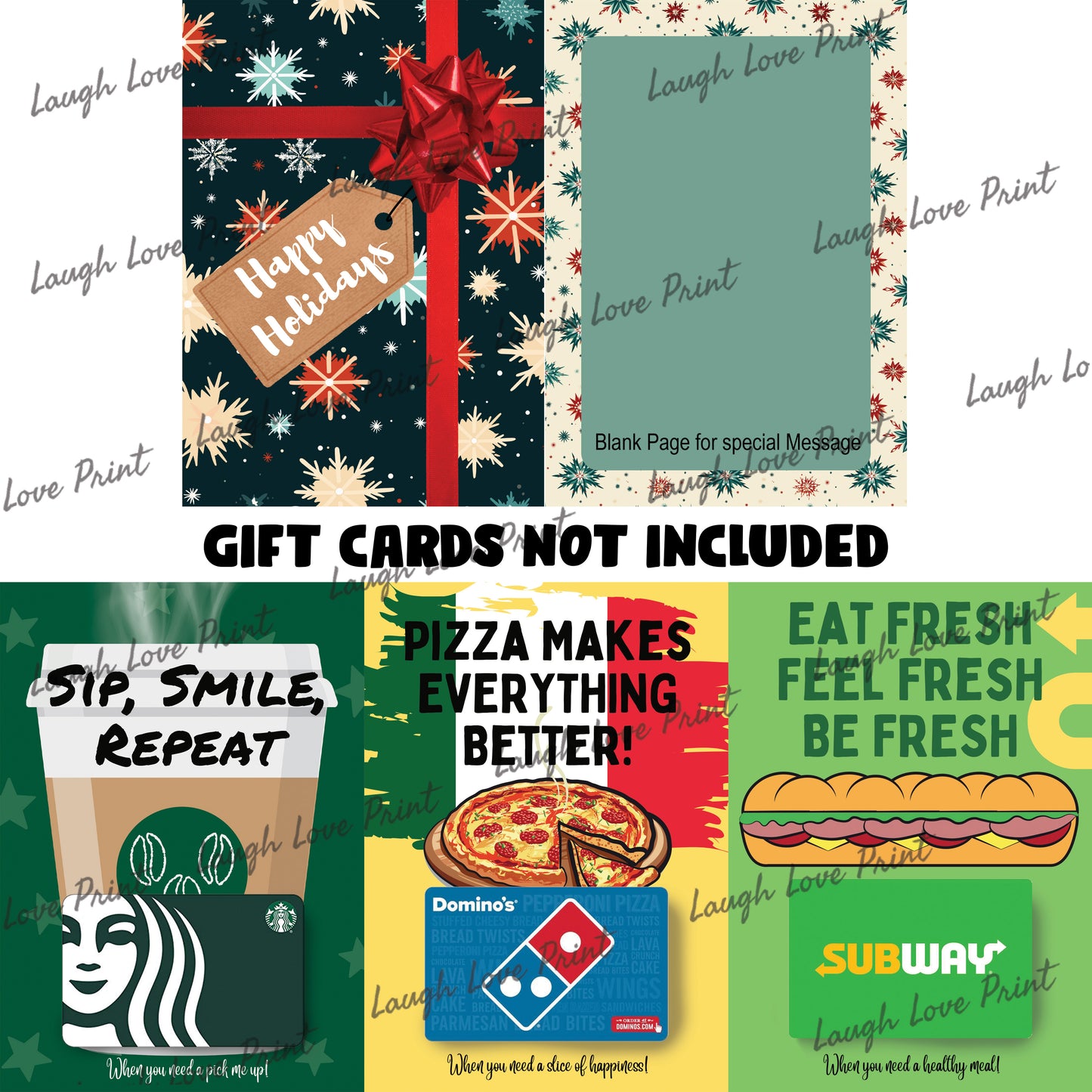 Holiday Gift Card Booklet - Excellent Gift for a Teenager, Husband, Friend... Printable Instant Download Gift - Best Gift Coupon Book