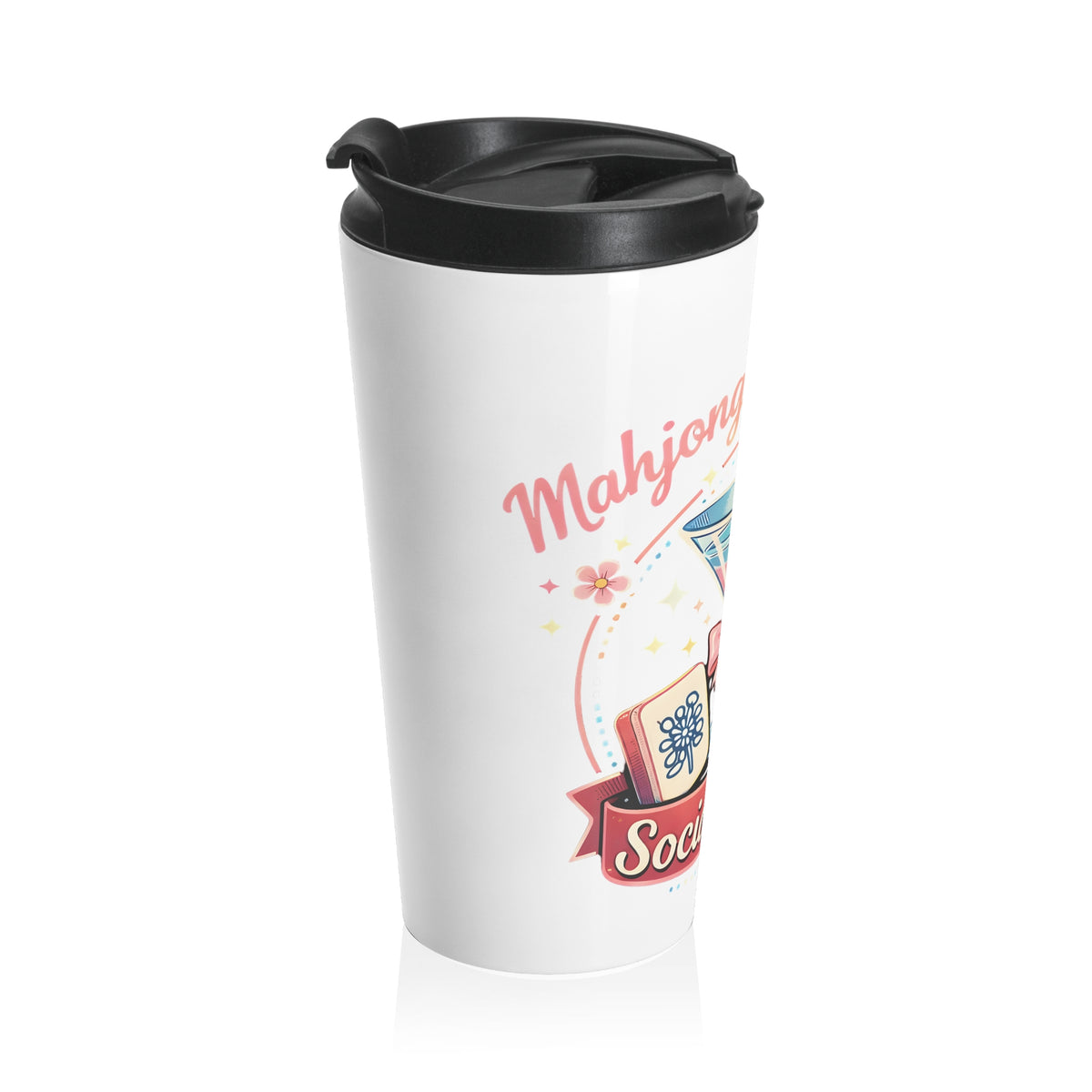 Mahjong & Martinis Social Club Stainless Steel Travel Mug