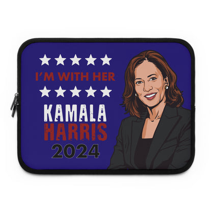 Kamala Harris for President Laptop Sleeve - Harris 2024 - Vote Blue - I'm With Her - Support Harris - Sizes 7 - 17