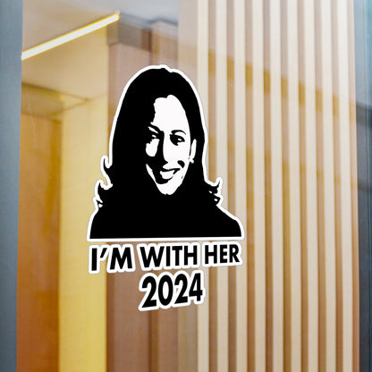 I'M WITH HER Car Decal - Harris for President 2024 - Kiss-Cut Vinyl Decal