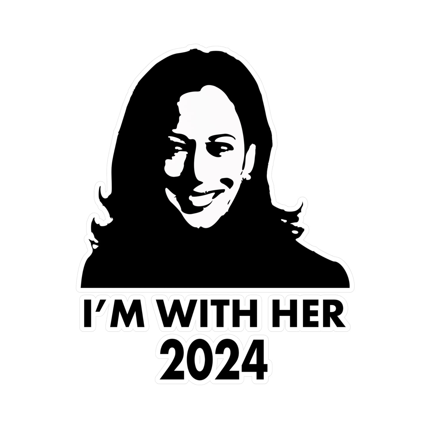 I'M WITH HER Car Decal - Harris for President 2024 - Kiss-Cut Vinyl Decal