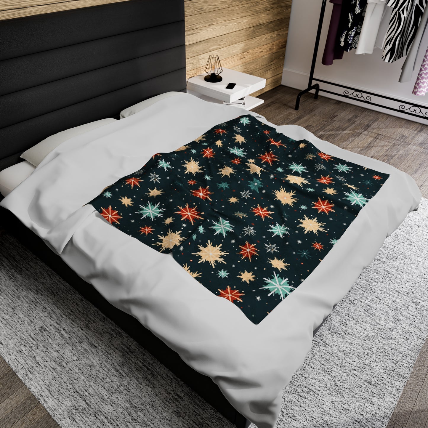 Cozy winter wonderland plush velveteen blanket - 3 Sizes Available