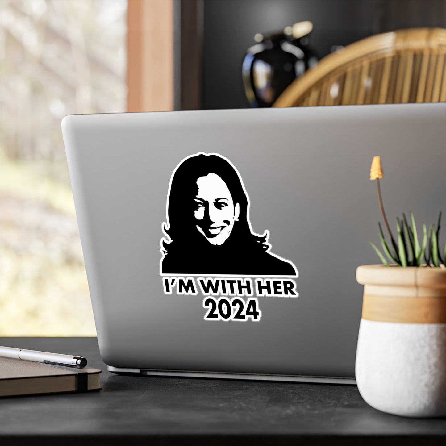 I'M WITH HER Car Decal - Harris for President 2024 - Kiss-Cut Vinyl Decal