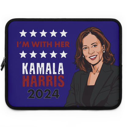 Kamala Harris for President Laptop Sleeve - Harris 2024 - Vote Blue - I'm With Her - Support Harris - Sizes 7 - 17