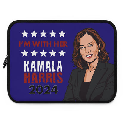 Kamala Harris for President Laptop Sleeve - Harris 2024 - Vote Blue - I'm With Her - Support Harris - Sizes 7 - 17