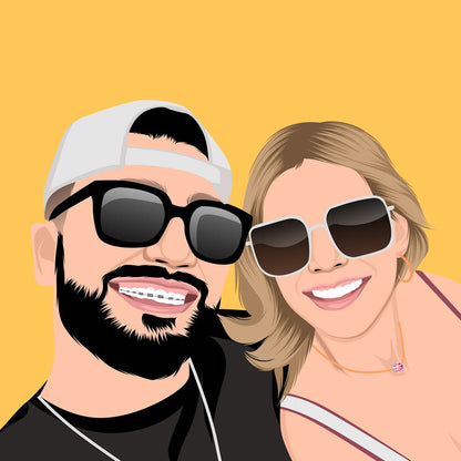 Custom Cartoon Couple Portrait