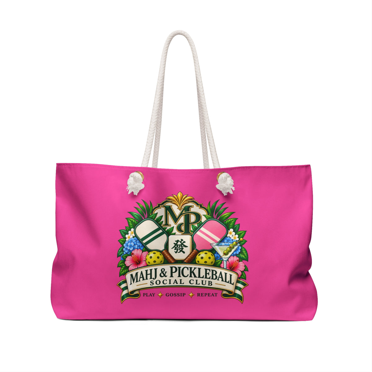 Mahj & Pickleball Social Club Weekender Bag