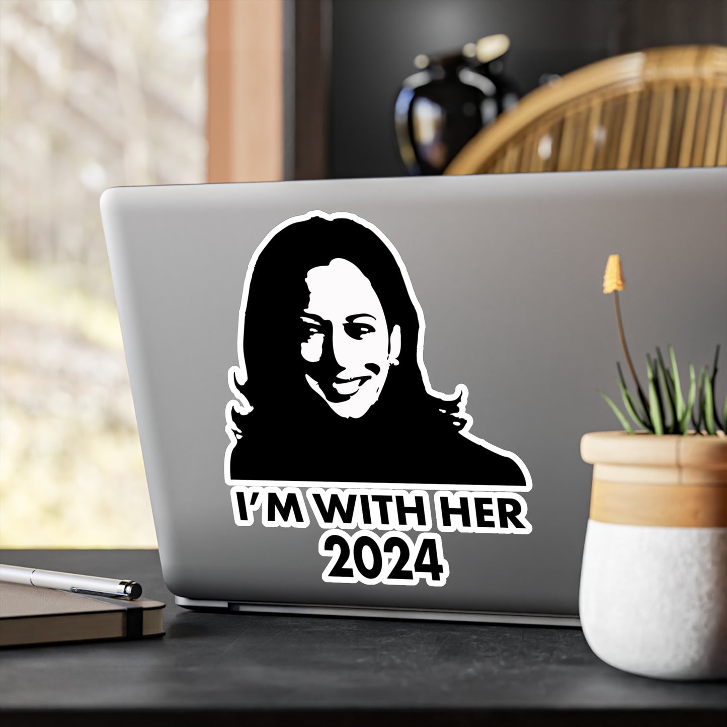 I'M WITH HER Car Decal - Harris for President 2024 - Kiss-Cut Vinyl Decal