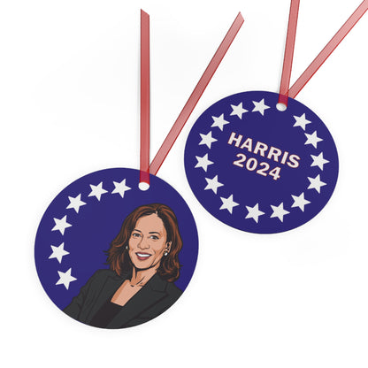 Kamala Harris 2024 - Christmas Metal Ornaments