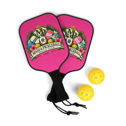 Mahj & Pickleball Social Club Pickleball Paddle Set (2 Paddles + Balls)