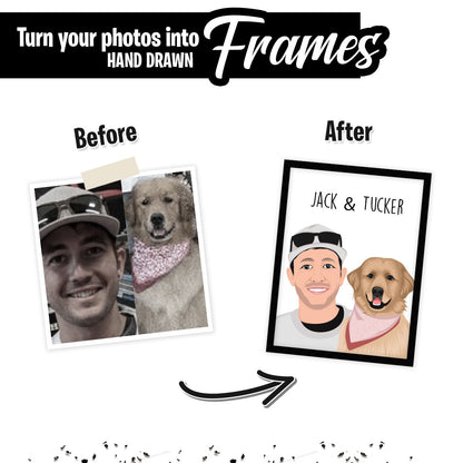 Personalized Custom Dog & Owner Portrait - Upload your Photo