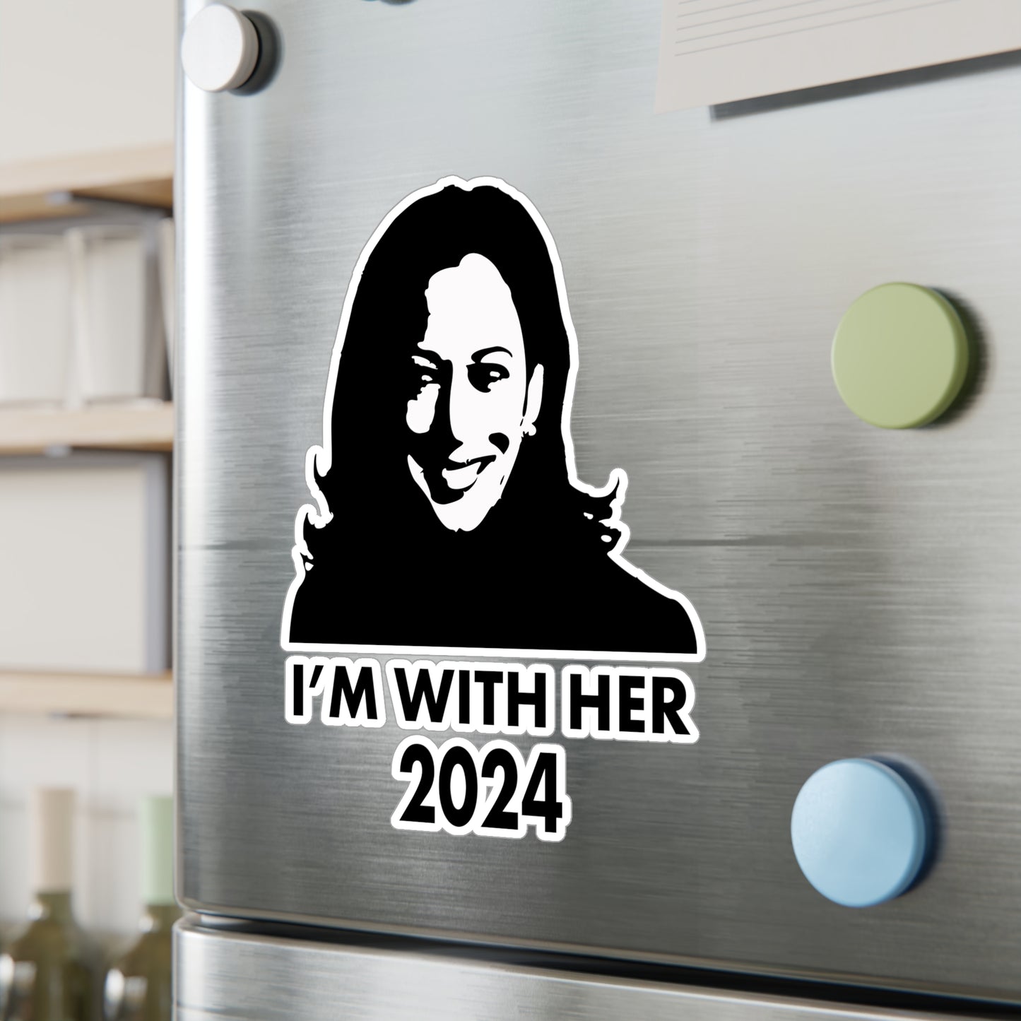 I'M WITH HER Car Decal - Harris for President 2024 - Kiss-Cut Vinyl Decal