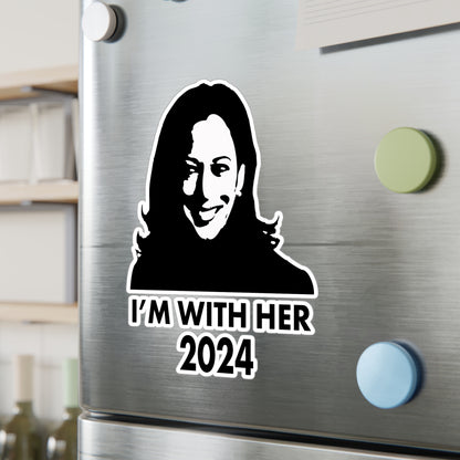 I'M WITH HER Car Decal - Harris for President 2024 - Kiss-Cut Vinyl Decal