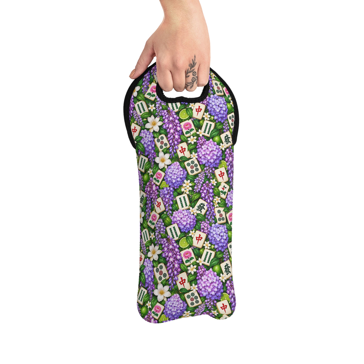 Mahjong Wine Tote — Insulated Bottle Carrier
