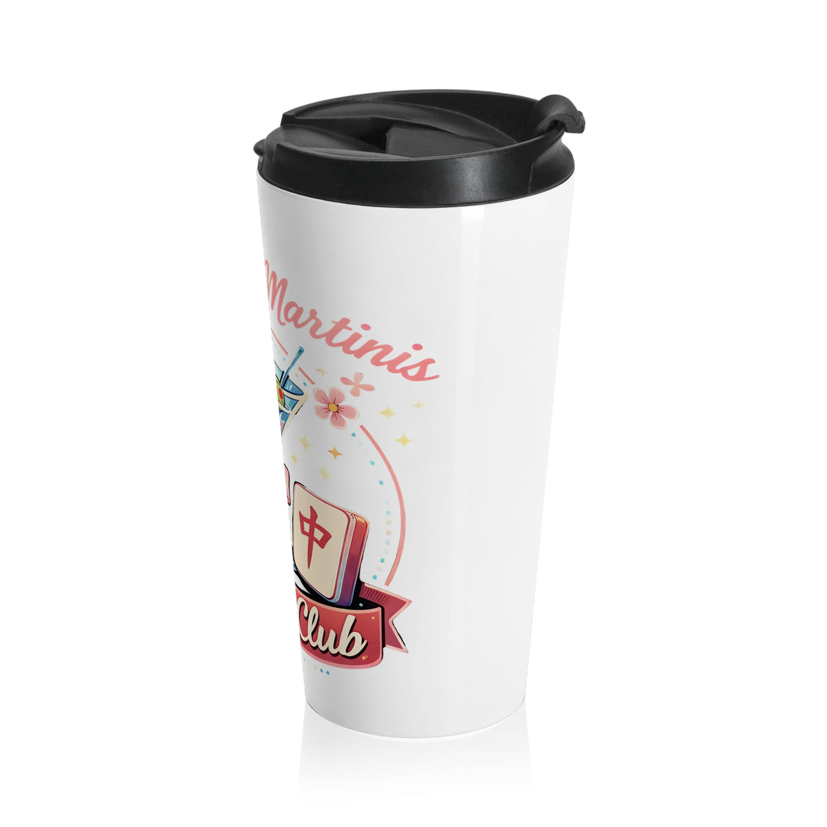Mahjong & Martinis Social Club Stainless Steel Travel Mug