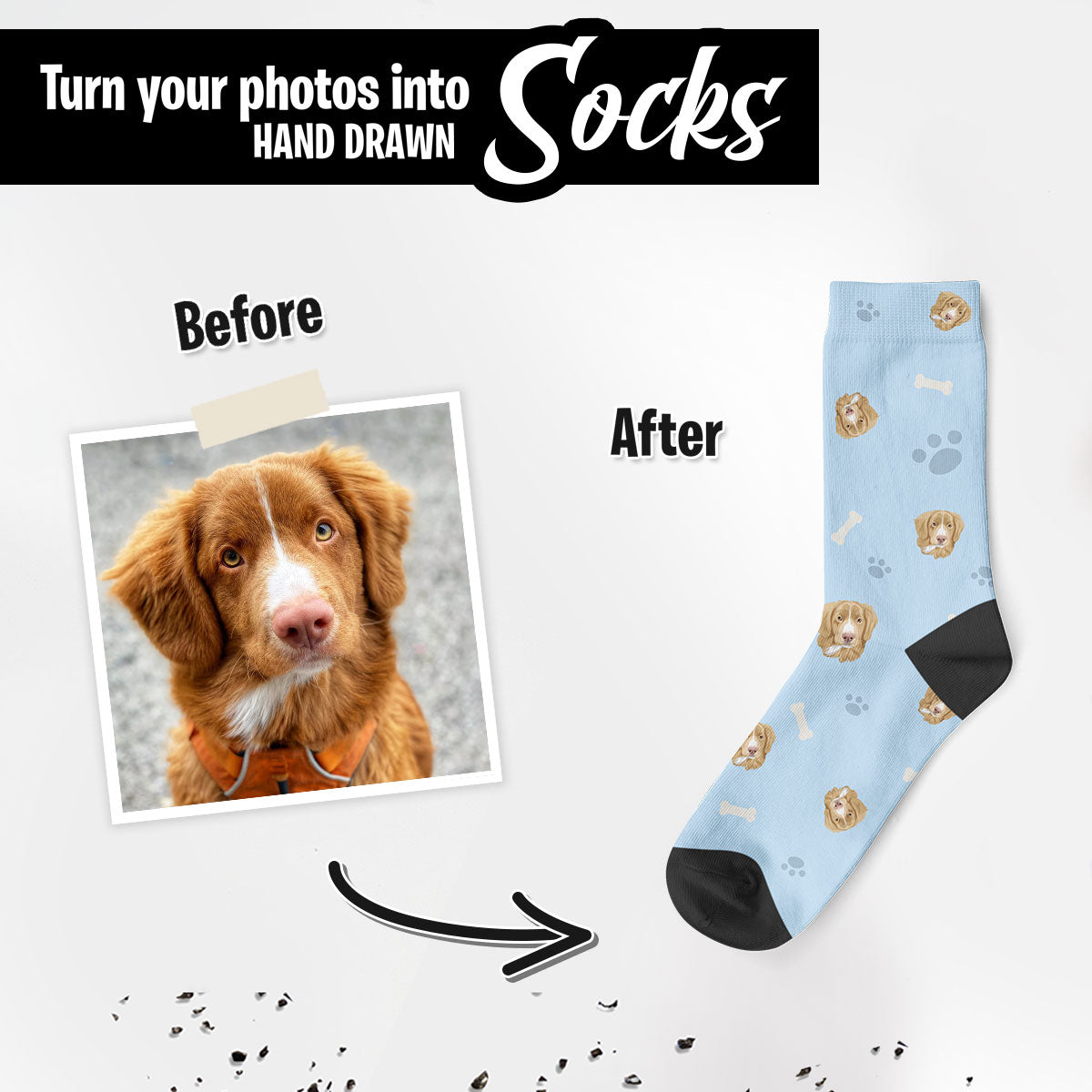 Custom Dog Face Socks - Upload your Photo