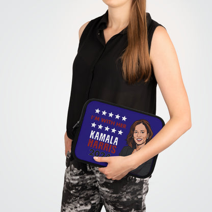 Kamala Harris for President Laptop Sleeve - Harris 2024 - Vote Blue - I'm With Her - Support Harris - Sizes 7 - 17